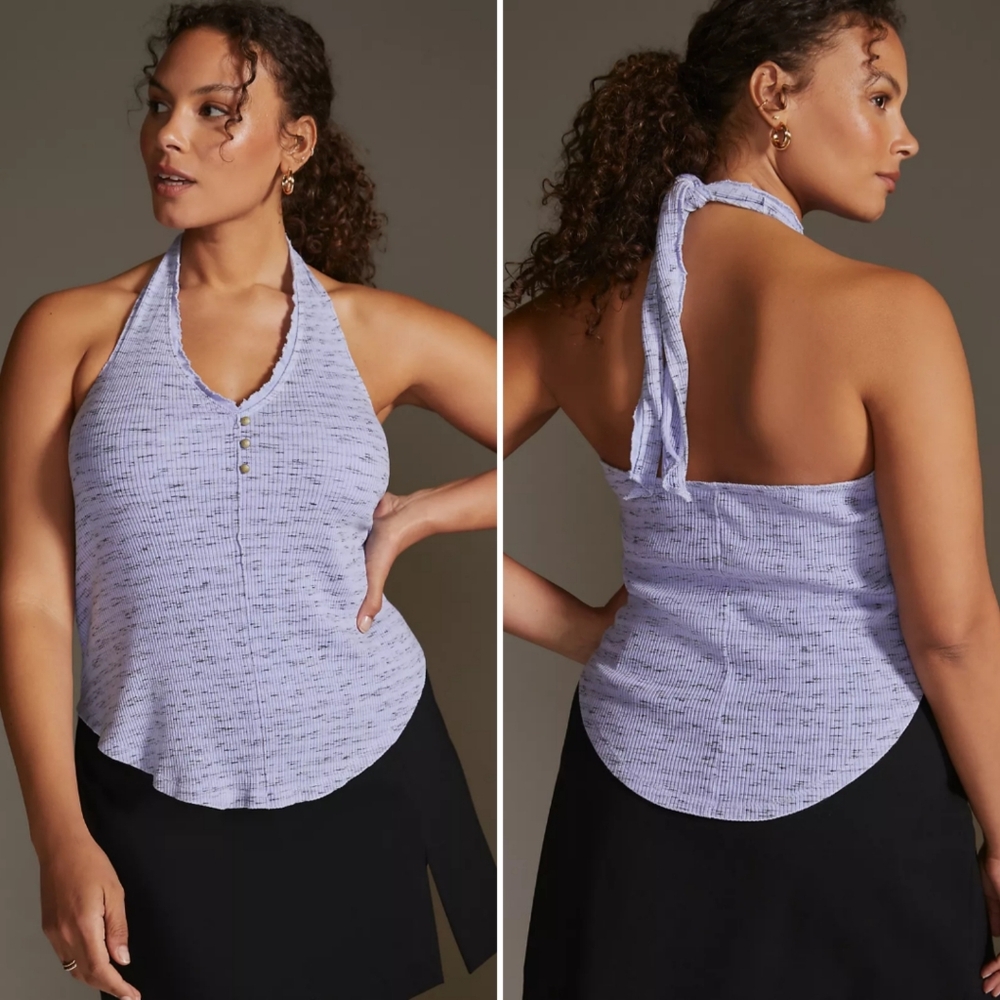 Pilcro Henley Halter Top NWT